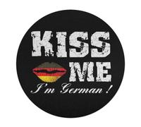I'm German Flag Lip Round Wooden Puzzle Letter on Back