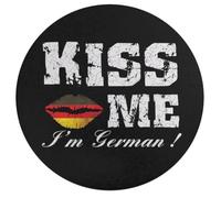 I'm German Flag Lip Round Wooden Puzzle Letter on Back