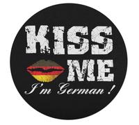 I'm German Flag Lip Round Wooden Puzzle Letter on Back