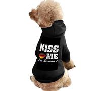 I'm German Flag Lip Warm Dog Hooded Sweatshirt with Hat Soft Pet Pullover Clothes for Small Medium Large Pets