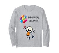 I'm Getting Divorced Stick Figure Happy Person Celebrating Long Sleeve T-Shirt