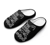I'm Getting Meowied Flannel Slippers For Men Memory Foam Soft Warm Home Shoes Print 7-8(40-41)