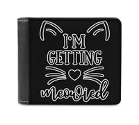 I'm Getting Meowied Printed Bifold Wallet with Hidden Compartments Pocket Money and Credit Card Holder for Men Women