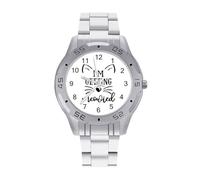 I'm Getting Meowied Quartz Watch Alloy Watch Dress Decorative for Business Men Women with Design Pattern Print