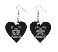 I'm Getting Meowied Round Wooden Earrings Boho Drop Pendant Fashion Gifts for Women