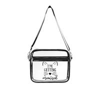I'm Getting Meowied Women's Clear Crossbody Bag Fashion Purses Small Shoulder Handbags, Stadium Approved