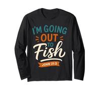 I'm Going Out to Fish John 21 3 - Vintage Christian Long Sleeve T-Shirt