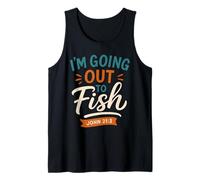 I'm Going Out to Fish John 21 3 - Vintage Christian Tank Top
