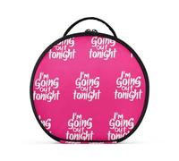 I'm Going Out Tonight Hot Pink Cosmetic Bag Vertical Free-Standing Essentials Travel Bags for Women with Adjustable dividers 11 in