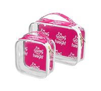 I'm Going Out Tonight Hot Pink Toiletry Bag Hanging TSA Approved Reusable Makeup Bag Small Airport Airline Compliant