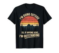 I'm Going Outside So If Anyone Asks Mountain Sunset Hiking T-Shirt
