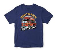 I'm Going to Be A Big Brother Boys T Shirt Sound The Alarm Fire Engine Kids Tee Top, 5-6 Years, Navy