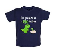 I'm Going to Be A Big Brother Dinosaur - Organic Baby/Toddler T-Shirt - Nautical Navy - 18-24 Months