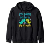 I'm Going To Be A Big Cousin Funny Dino Lovers Cousin Crew Zip Hoodie