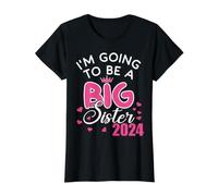 I'm Going to BE A Big Sister 2024 Pregnancy Announcements Value Graphic T-Shirt, Women, Black, XL