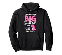 I'm Going to Be a Big Sister Again 2027 Baby Reveal Dinosaur Pullover Hoodie