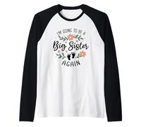 I'm Going to Be a Big Sister Again - Third Baby Announcement Raglan Baseball Tee