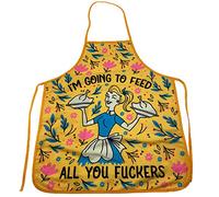 I'm Going to Feed All You F*ckers Funny Cooking Food Graphic Kitchen Accessories Funny Graphic Kitchenwear Cool Food Novelty Cookware Yellow Apron