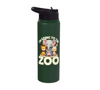 I'm Going to The Zoo Cute Animal Squad Stainless Steel Insulated Water Bottle
