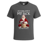 I'm Gonna Empty My Sack Santa Christmas T-Shirt for Mens Xmas Novelty Tee Top