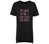 I'm Great In Bed I Can Sleep For Days Ladies Nightie 60 SECOND MAKEOVER Black XS