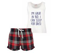 I'm Great In Bed I Can Sleep For Days Pyjama Set 60 SECOND MAKEOVER Red XS