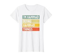 I'm Hammad Doing Hammad Things Funny Personalized Quote Value Graphic T-Shirt, Women, White, L