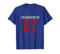 I'm Haunted by 67 Funny Creepy Halloween Six Seven T-Shirt, Men, Royal Blue, Medium