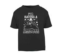 I'm Having a Meltdown Snowman Short Sleeve Cotton Kids t Shirt, 2-3 Years, Black