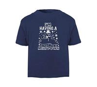 I'm Having a Meltdown Snowman Short Sleeve Cotton Kids t Shirt, 2-3 Years, Navy