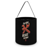 I'M Here Because You Broke It Halloween Tricking Or Treating Bucket Bags Reusable Candy Basket Tote Pumpkin Party Favor Bag
