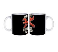 I'm Here Because You Broke It White Coffee Mugs Gloss Ceramic Cappuccino Cups with Handle