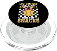 I'm Here For Snacks My Sister Plays Softball Youth PopSockets PopGrip for MagSafe