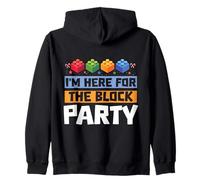 I'm Here For The Block Party Brick Builder Block Christmas Zip Hoodie