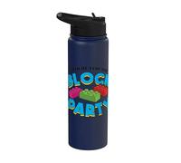 I'm Here for The Block Party Brick Builder Building Block Stainless Steel Insulated Water Bottle