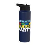 I'm Here for The Block Party Building Brick Builder Stainless Steel Insulated Water Bottle