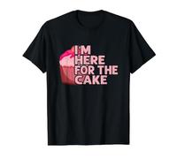 I'm Here for The Cake Marriage Party Cake Value Graphic T-Shirt, Men, Black, L