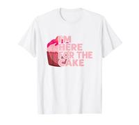 I'm Here for The Cake Marriage Party Cake Value Graphic T-Shirt, Men, White, S