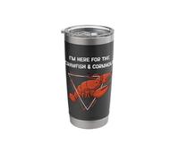 I'm Here for the Crawfish and Cornhole Funny Cajun Crawfish Stainless Steel Insulated Tumbler