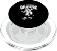 I'm Here For The Roughhousing Funny Cat On Rides Novelty PopSockets PopGrip for MagSafe