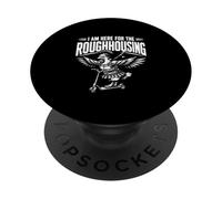 I'm Here For The Roughhousing Funny Rooster On A Scooter PopSockets Adhesive PopGrip