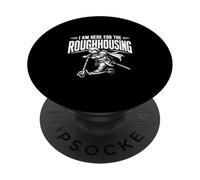 I'm Here For The Roughhousing Funny Sloth Knight On Scooter PopSockets Adhesive PopGrip