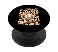 I'm Here For The Snacks And Commercials Baseball PopSockets Adhesive PopGrip