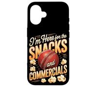 I'm Here For The Snacks And Commercials Cricket Game Case for iPhone 16
