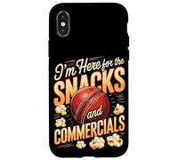 I'm Here For The Snacks And Commercials Cricket Game Case for iPhone X/XS