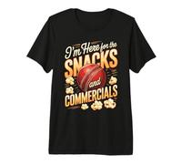 I'm Here for The Snacks and Commercials Cricket Game Premium T-Shirt