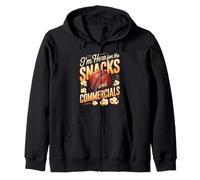 I'm Here For The Snacks And Commercials Cricket Game Zip Hoodie