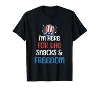 I'm Here For The Snacks & Freedom USA Funny 4th of July Kids T-Shirt