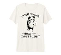 I'm Here I'm Awake Don't Push It Funny Frog Meme Retro Premium T-Shirt