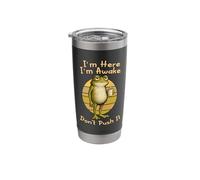 I'm Here I'm Awake Morning Mood Grumpy Frog Meme Coffee Stainless Steel Insulated Tumbler
